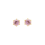 18 Karat Gold Ohrstecker mit rosa Amethyst