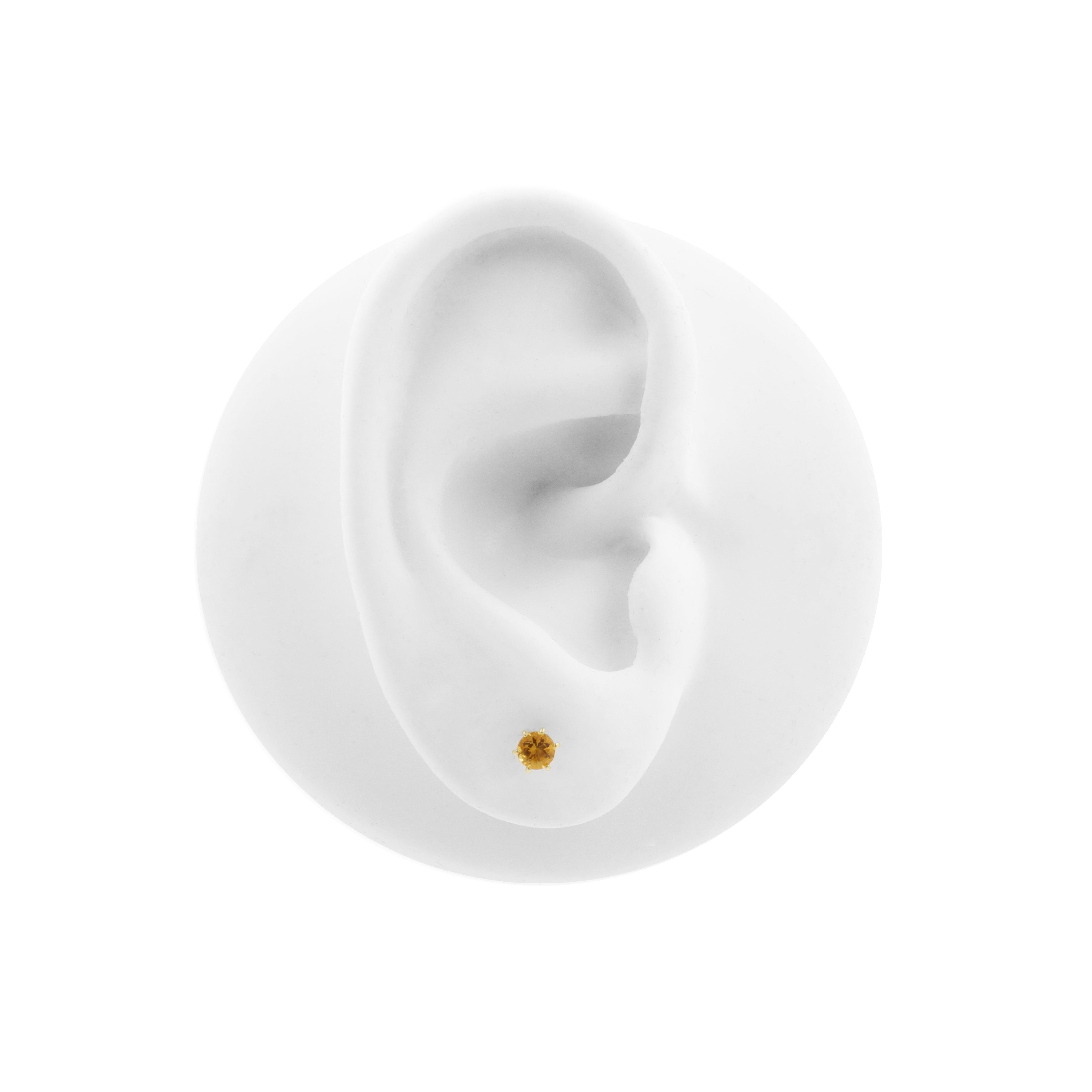 18 Karat Gold Ear Stud With Citrine