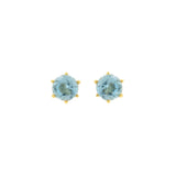 18 Karat Gold Ohrstecker mit blauem Topas