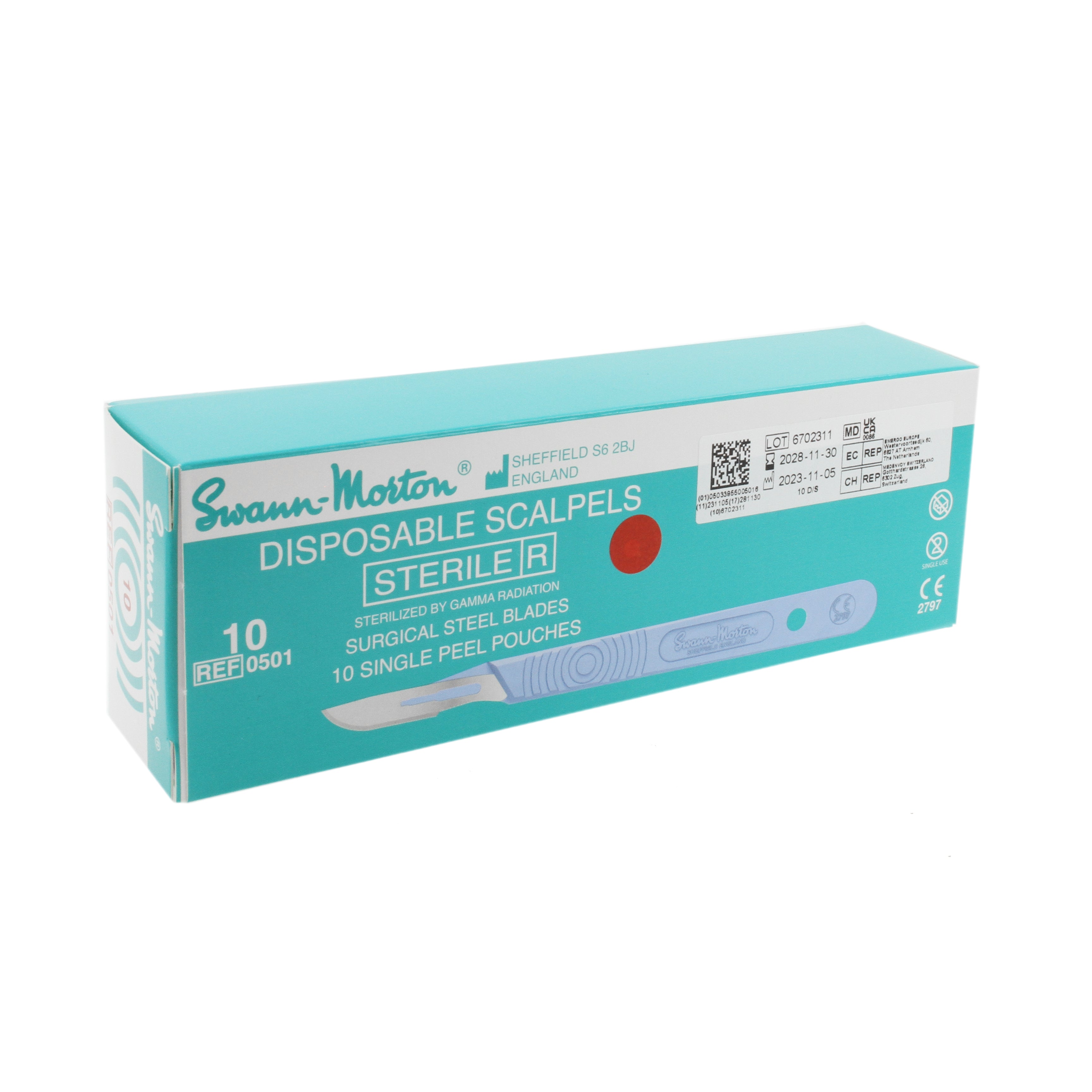 10 Sterile Prepacked Scalpels - Nr 10