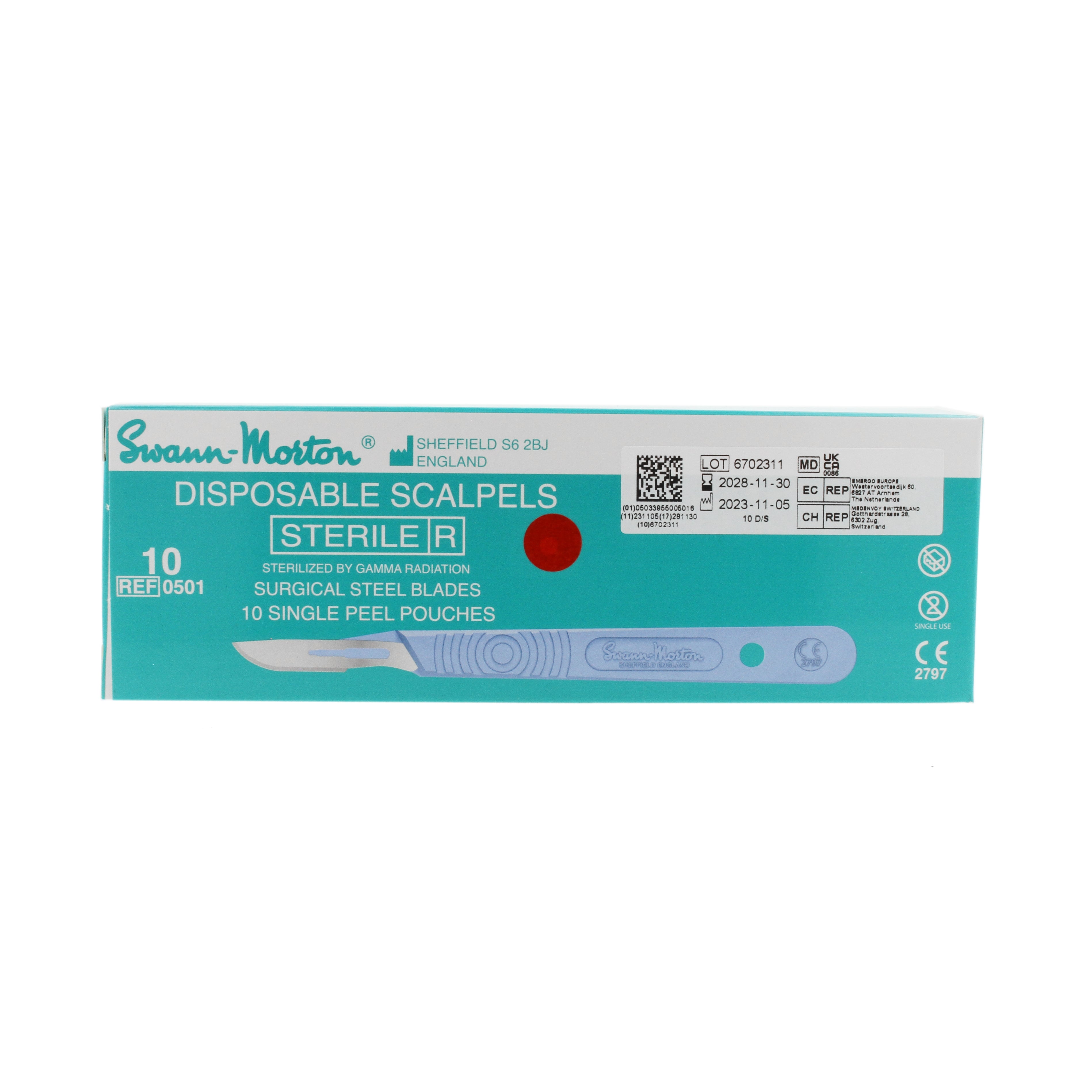 10 Sterile Prepacked Scalpels - Nr 10
