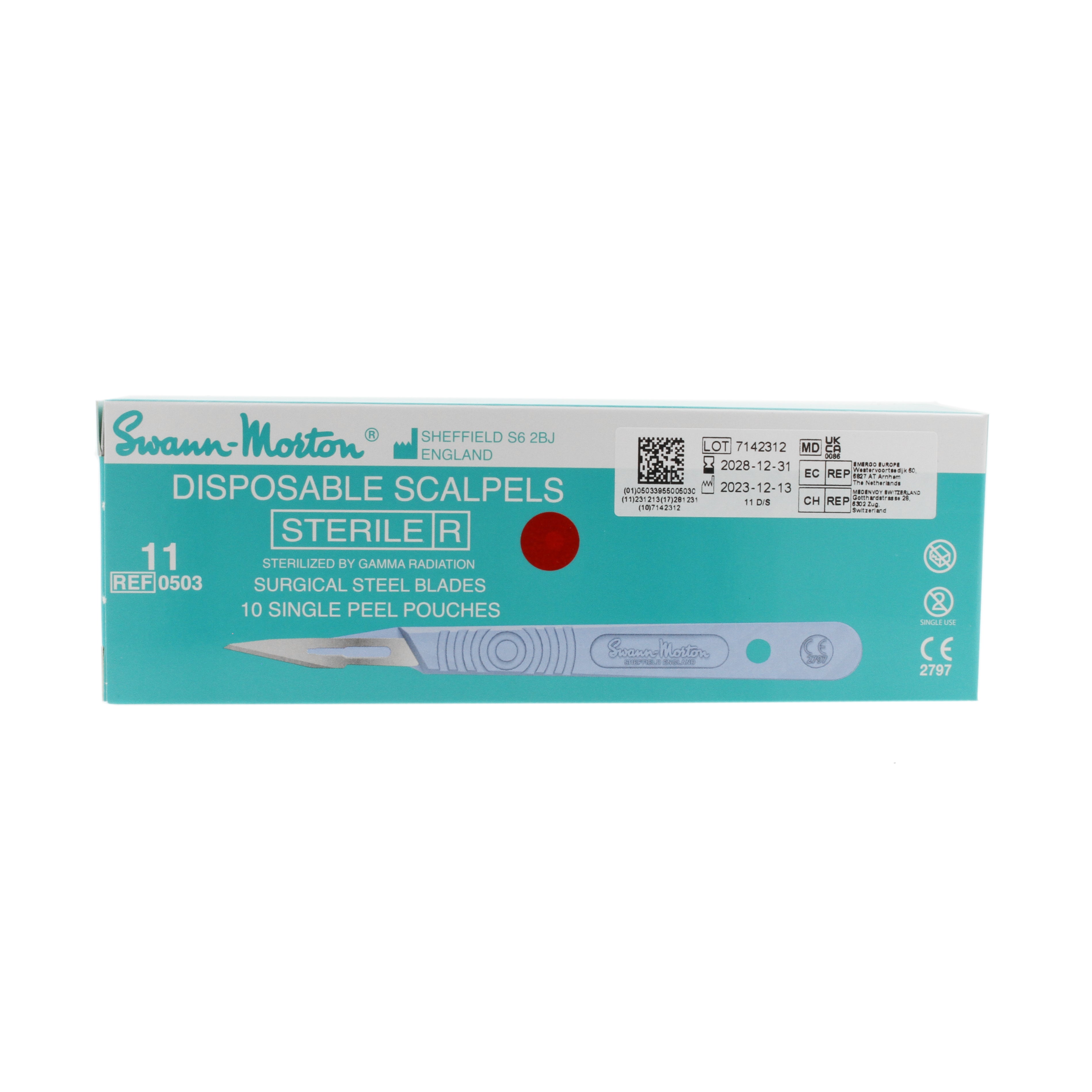 10 Sterile Prepacked Scalpels - Nr 11