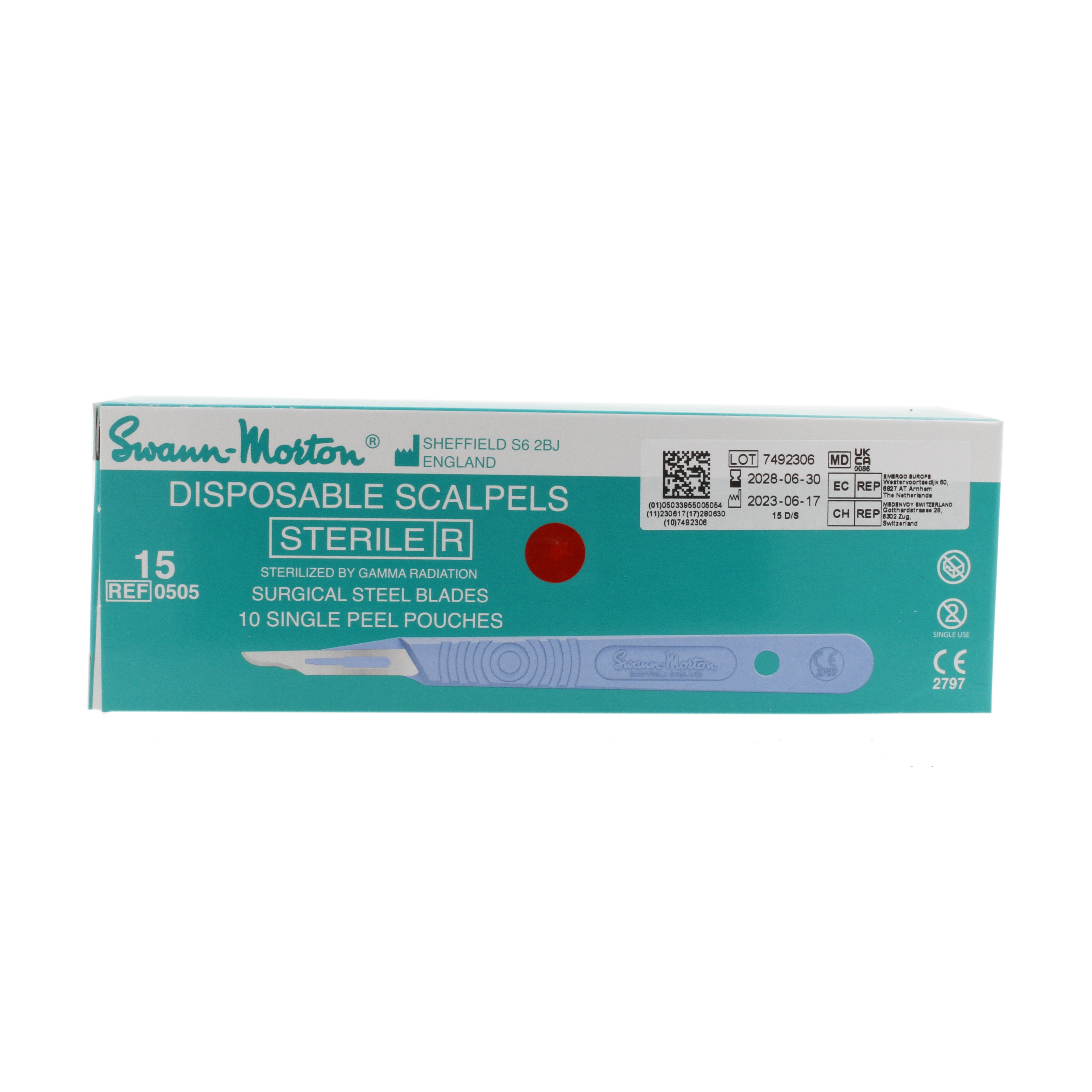 10 Sterile Prepacked Scalpels - Nr 15