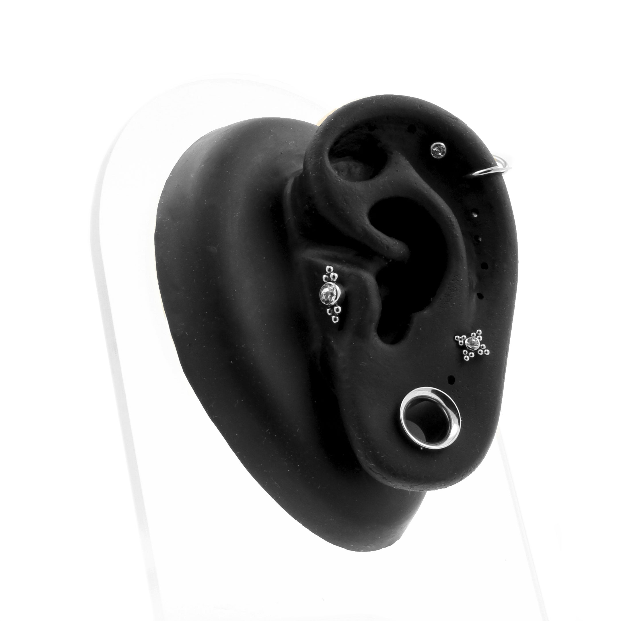 Silicone Silicone En Acryl Display - Oor Plug Links Zwart