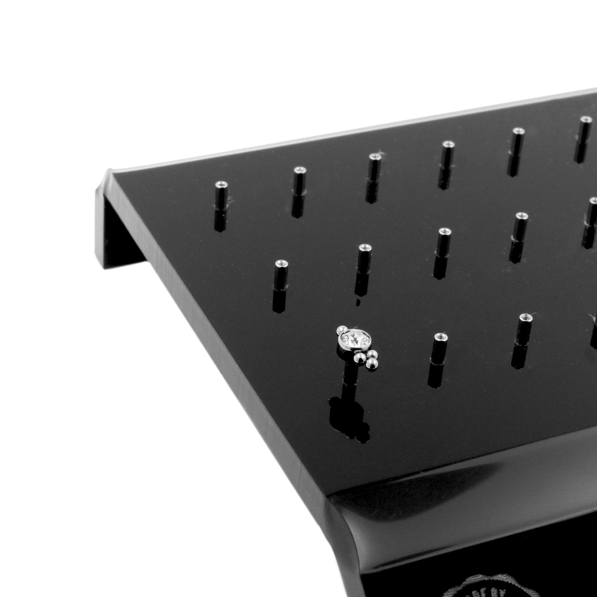 Acryl Piercing Display - Internally Threaded Zwart