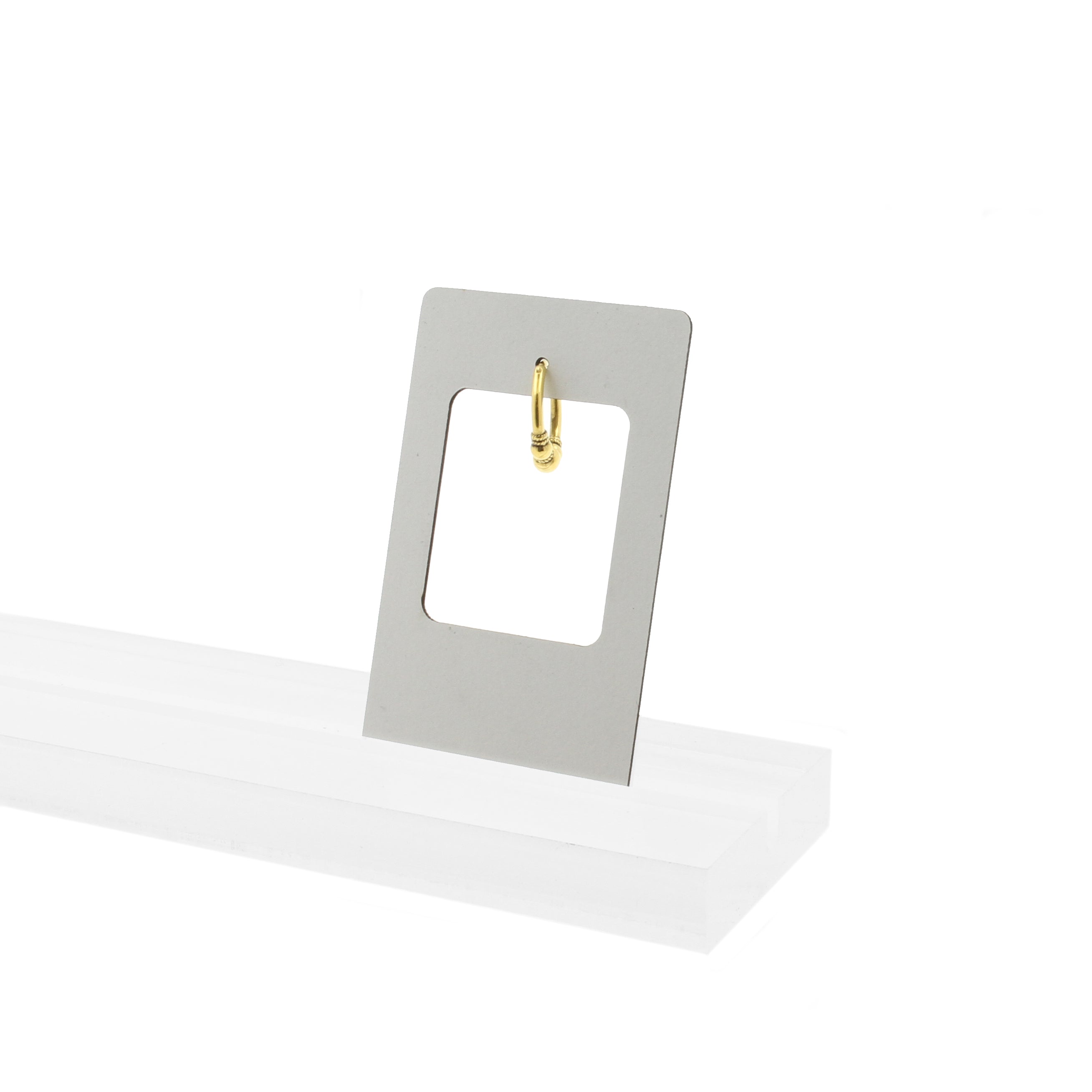 Hout Display Cards - Piercing Ring (5 stuks) Licht Grijs